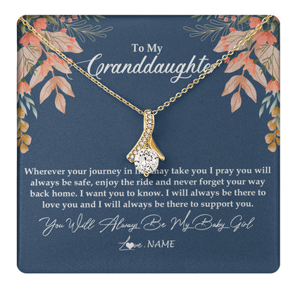 Personalized To My Granddaughter Necklace From Grandma You Will Always Be My Granddaughter Jewelry Birthday Christmas Customized Gift Box Message Card