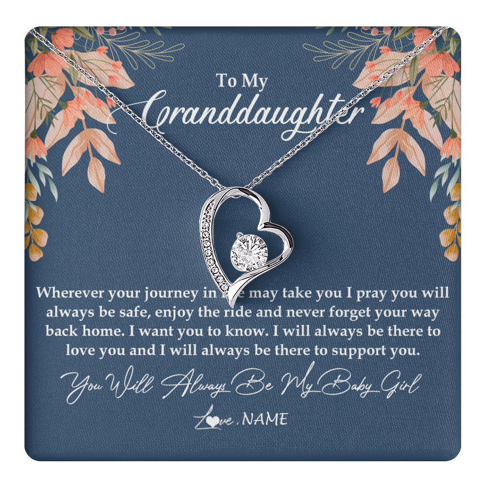 Personalized To My Granddaughter Necklace From Grandma You Will Always Be My Granddaughter Jewelry Birthday Christmas Customized Gift Box Message Card
