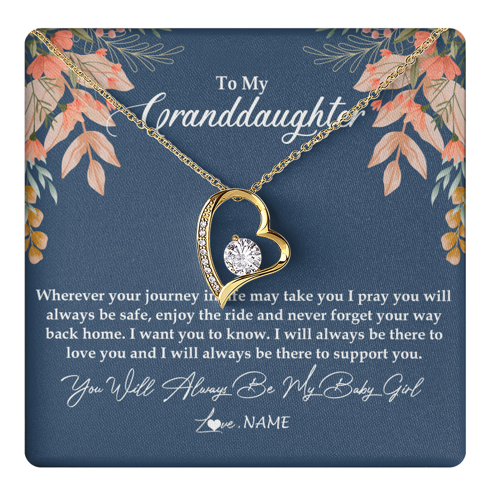 Personalized To My Granddaughter Necklace From Grandma You Will Always Be My Granddaughter Jewelry Birthday Christmas Customized Gift Box Message Card
