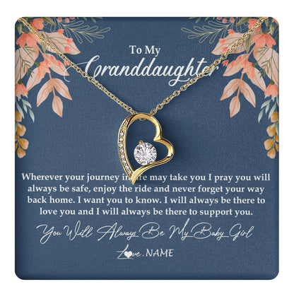 Personalized To My Granddaughter Necklace From Grandma You Will Always Be My Granddaughter Jewelry Birthday Christmas Customized Gift Box Message Card