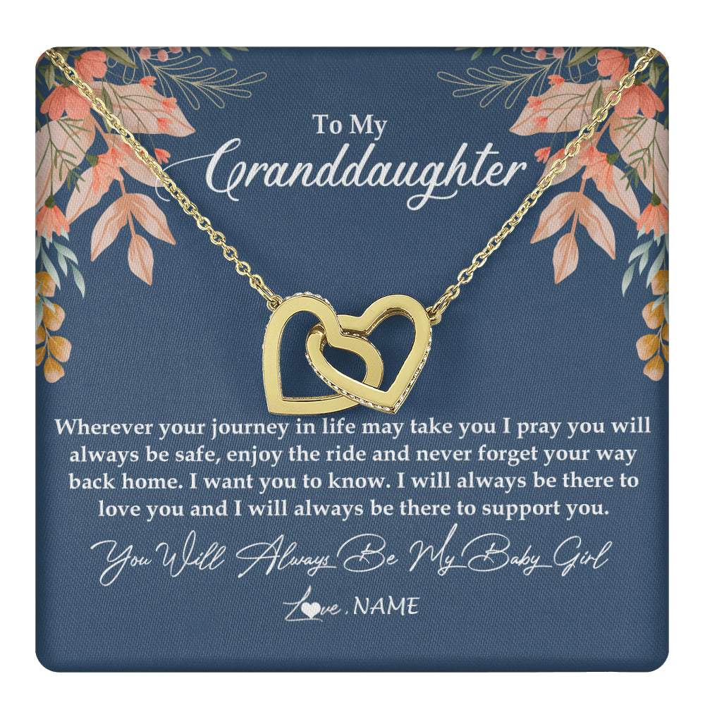 Personalized To My Granddaughter Necklace From Grandma You Will Always Be My Granddaughter Jewelry Birthday Christmas Customized Gift Box Message Card