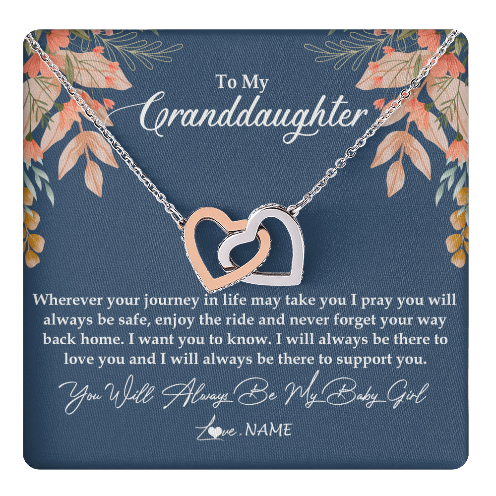Personalized To My Granddaughter Necklace From Grandma You Will Always Be My Granddaughter Jewelry Birthday Christmas Customized Gift Box Message Card