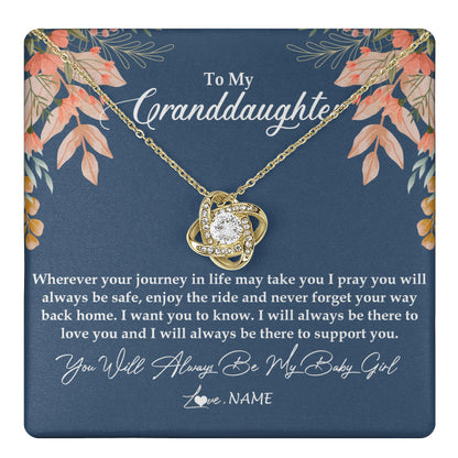 Personalized To My Granddaughter Necklace From Grandma You Will Always Be My Granddaughter Jewelry Birthday Christmas Customized Gift Box Message Card