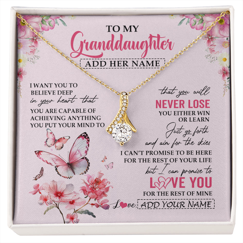 Personalized To My Granddaughter Necklace From Grandma You Will Never Lose Butterfly Granddaughter Birthday Gifts Graduation Christmas Gift Box Message Card