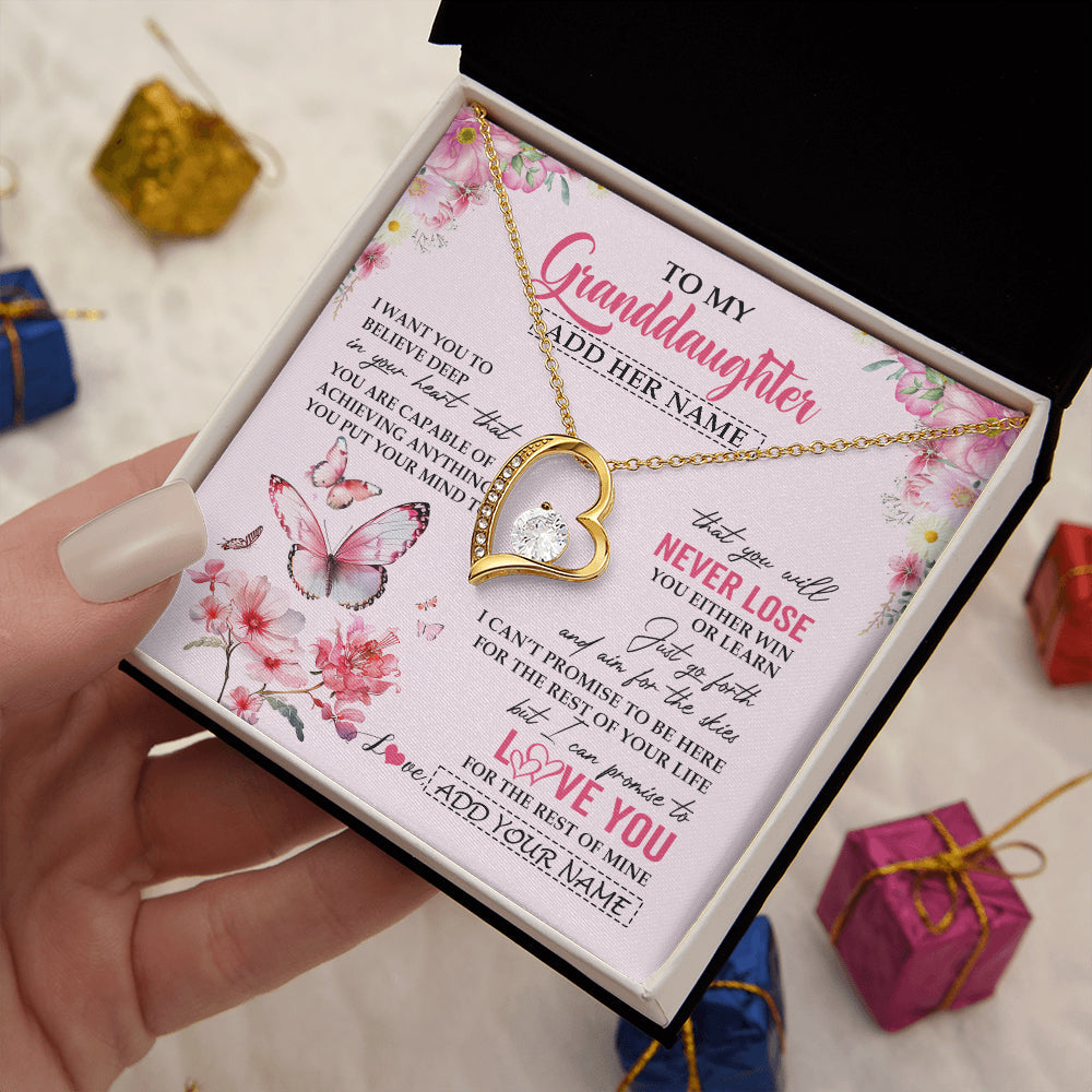Personalized To My Granddaughter Necklace From Grandma You Will Never Lose Butterfly Granddaughter Birthday Gifts Graduation Christmas Gift Box Message Card
