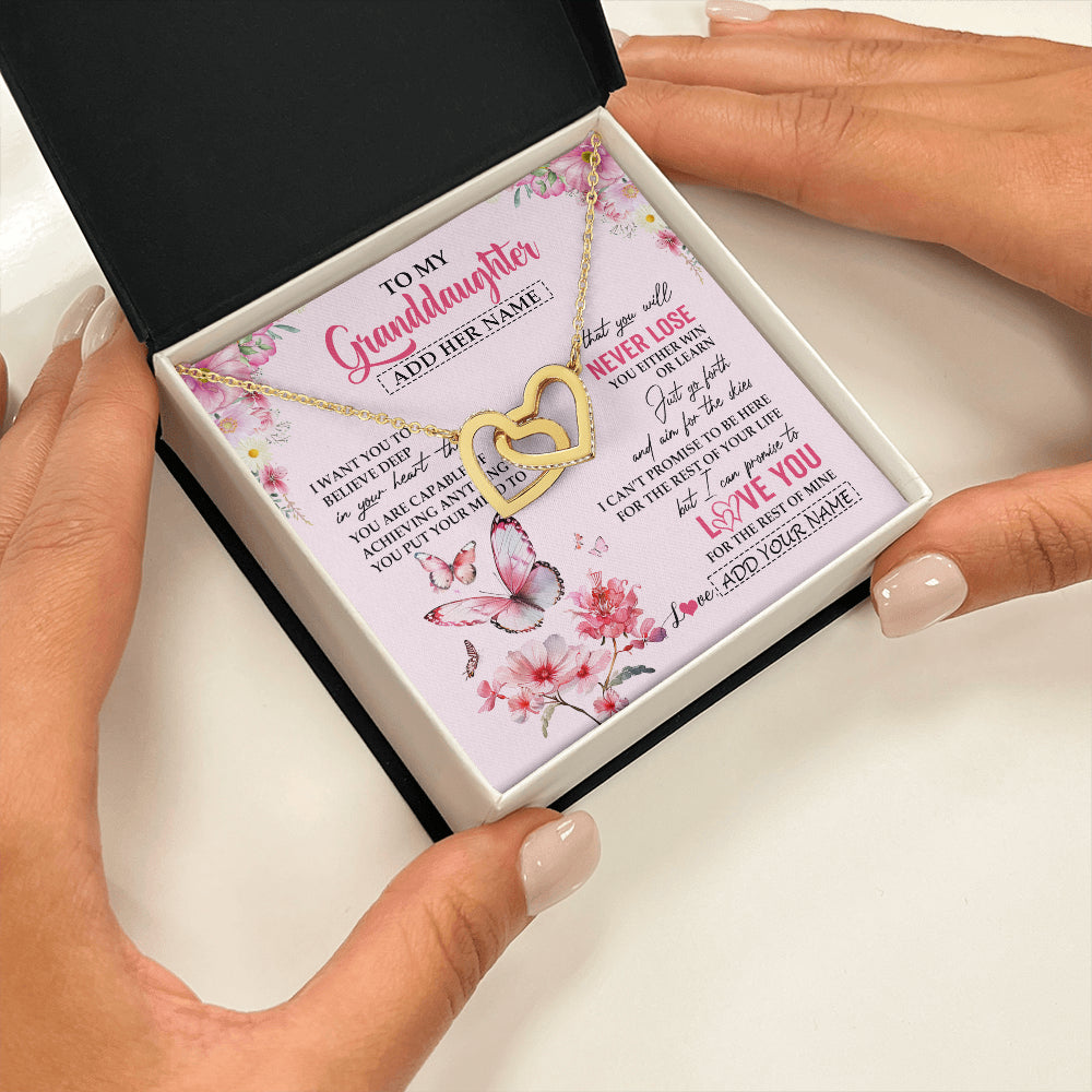 Personalized To My Granddaughter Necklace From Grandma You Will Never Lose Butterfly Granddaughter Birthday Gifts Graduation Christmas Gift Box Message Card