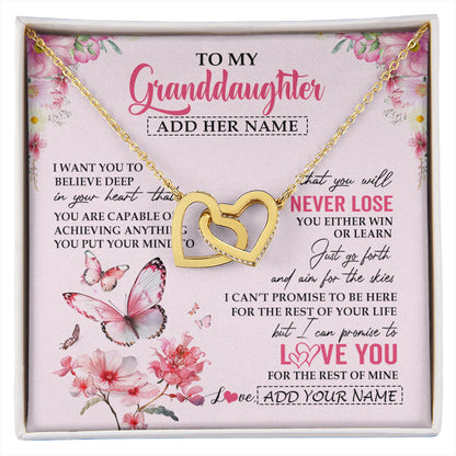Personalized To My Granddaughter Necklace From Grandma You Will Never Lose Butterfly Granddaughter Birthday Gifts Graduation Christmas Gift Box Message Card