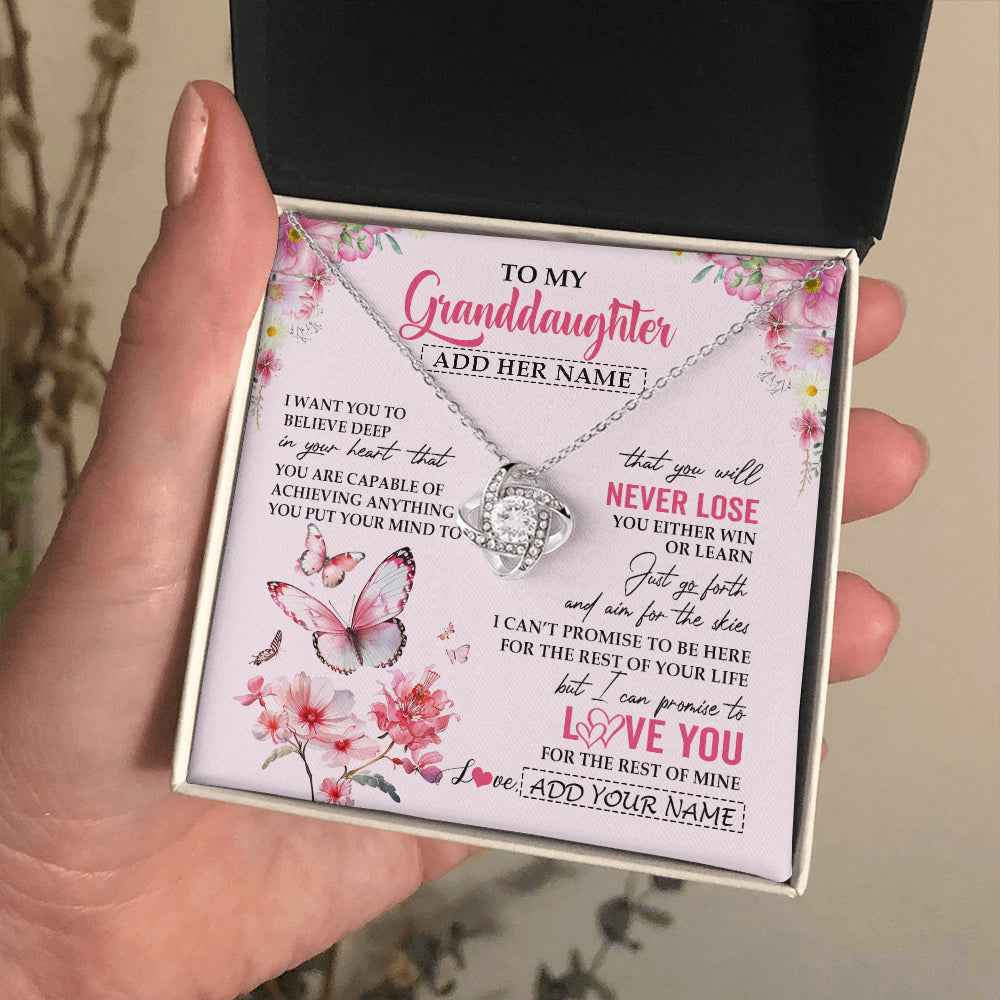 Personalized To My Granddaughter Necklace From Grandma You Will Never Lose Butterfly Granddaughter Birthday Gifts Graduation Christmas Gift Box Message Card