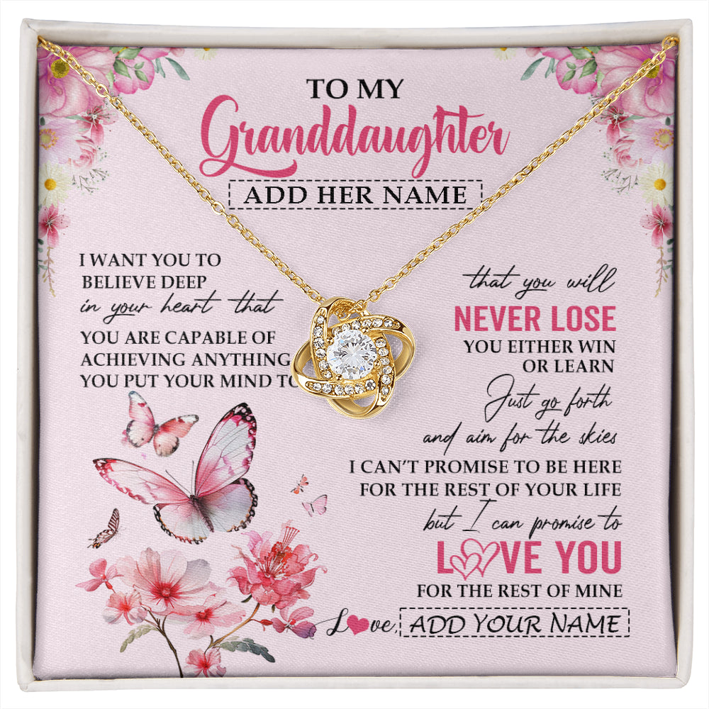 Personalized To My Granddaughter Necklace From Grandma You Will Never Lose Butterfly Granddaughter Birthday Gifts Graduation Christmas Gift Box Message Card