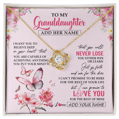 Personalized To My Granddaughter Necklace From Grandma You Will Never Lose Butterfly Granddaughter Birthday Gifts Graduation Christmas Gift Box Message Card