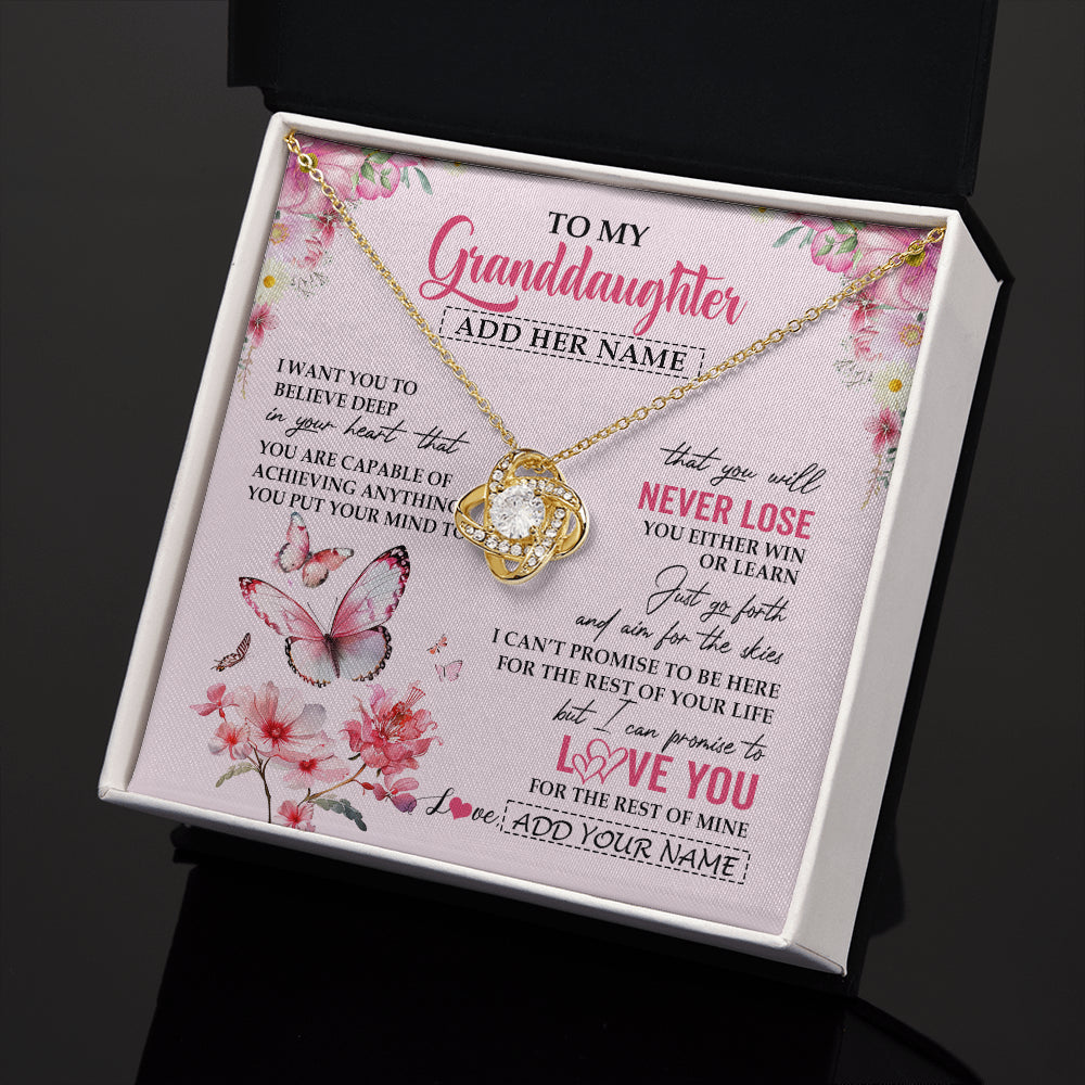 Personalized To My Granddaughter Necklace From Grandma You Will Never Lose Butterfly Granddaughter Birthday Gifts Graduation Christmas Gift Box Message Card