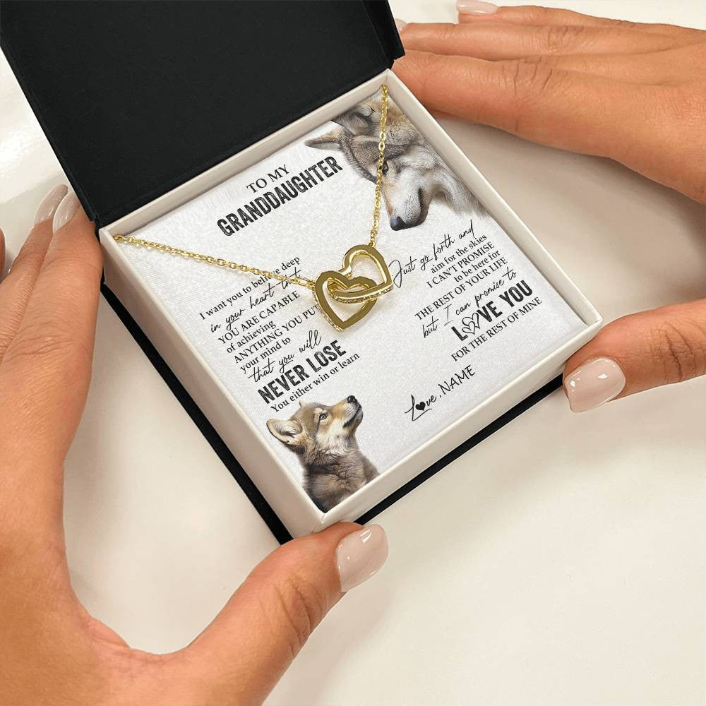 Personalized To My Granddaughter Necklace From Grandma You Will Never Lose Wolf Granddaughter Birthday Graduation Christmas Customized Gift Box Message Card