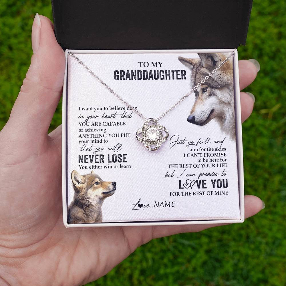 Personalized To My Granddaughter Necklace From Grandma You Will Never Lose Wolf Granddaughter Birthday Graduation Christmas Customized Gift Box Message Card