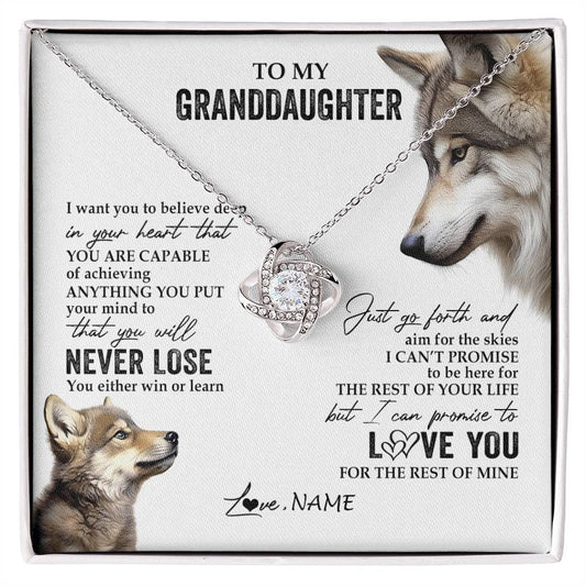 Personalized To My Granddaughter Necklace From Grandma You Will Never Lose Wolf Granddaughter Birthday Graduation Christmas Customized Gift Box Message Card