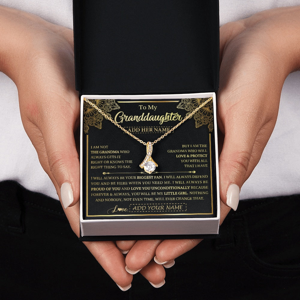 Personalized To My Granddaughter Necklace From Grandma Your Biggest Fan Birthday Gifts For Granddaughter Gifts Christmas Jewelry Custom Gift Box Message Card