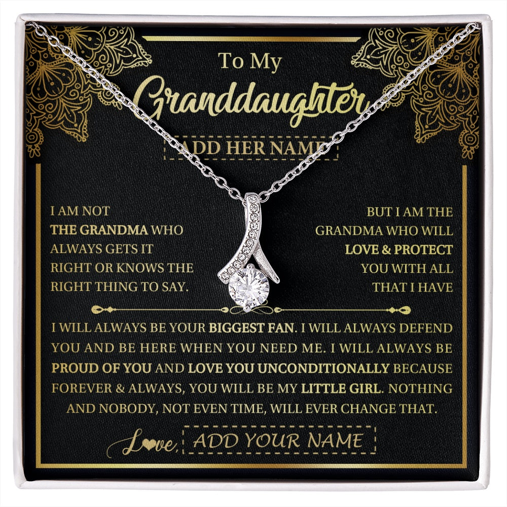 Personalized To My Granddaughter Necklace From Grandma Your Biggest Fan Birthday Gifts For Granddaughter Gifts Christmas Jewelry Custom Gift Box Message Card