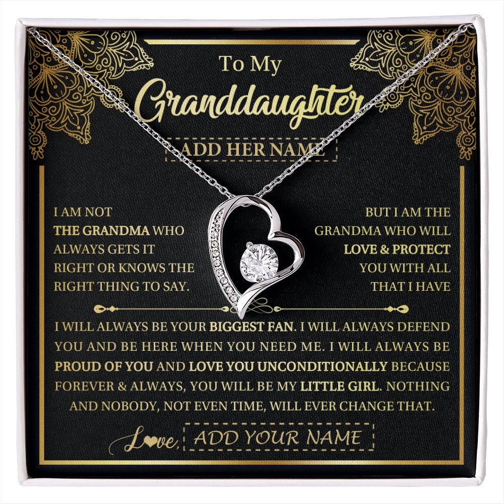 Personalized To My Granddaughter Necklace From Grandma Your Biggest Fan Birthday Gifts For Granddaughter Gifts Christmas Jewelry Custom Gift Box Message Card