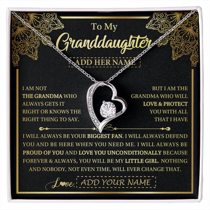 Personalized To My Granddaughter Necklace From Grandma Your Biggest Fan Birthday Gifts For Granddaughter Gifts Christmas Jewelry Custom Gift Box Message Card