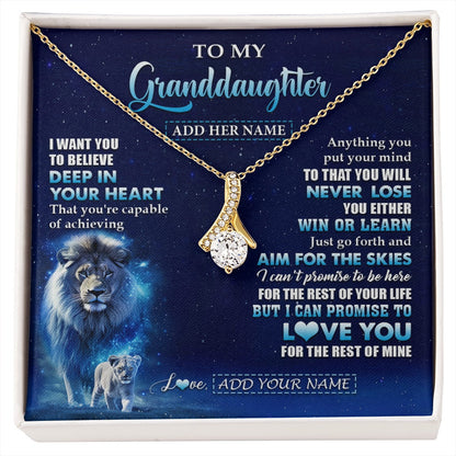 Personalized To My Granddaughter Necklace From Grandpa Believe Your Heart Granddaughter Gift Birthday Graduation Christmas Customized Gift Box Message Card