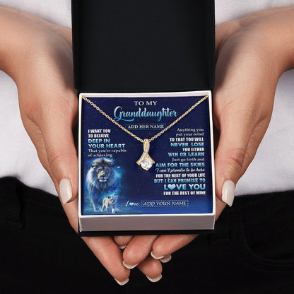 Personalized To My Granddaughter Necklace From Grandpa Believe Your Heart Granddaughter Gift Birthday Graduation Christmas Customized Gift Box Message Card