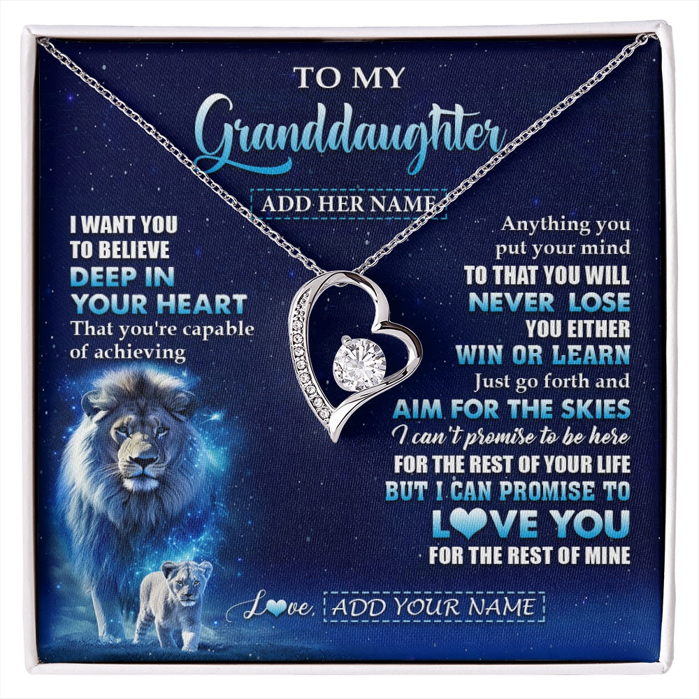 Personalized To My Granddaughter Necklace From Grandpa Believe Your Heart Granddaughter Gift Birthday Graduation Christmas Customized Gift Box Message Card
