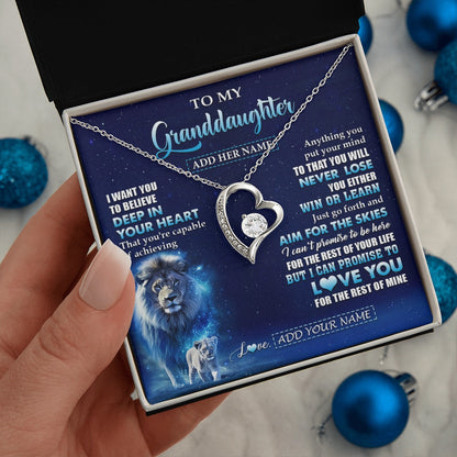 Personalized To My Granddaughter Necklace From Grandpa Believe Your Heart Granddaughter Gift Birthday Graduation Christmas Customized Gift Box Message Card