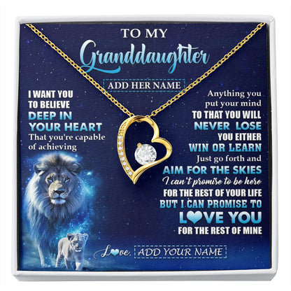 Personalized To My Granddaughter Necklace From Grandpa Believe Your Heart Granddaughter Gift Birthday Graduation Christmas Customized Gift Box Message Card
