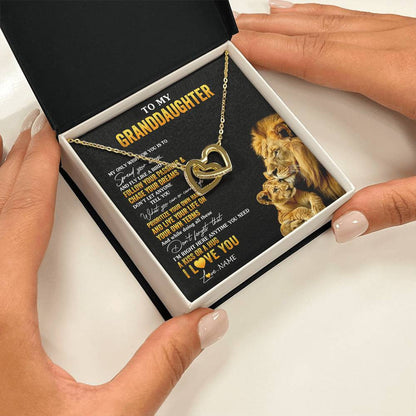 Personalized To My Granddaughter Necklace From Grandpa Lion My Only Wish For You Granddaughter Birthday Graduation Christmas Customized Gift Box Message Card