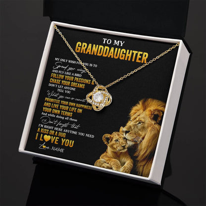 Personalized To My Granddaughter Necklace From Grandpa Lion My Only Wish For You Granddaughter Birthday Graduation Christmas Customized Gift Box Message Card