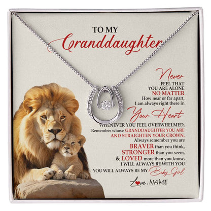 Personalized To My Granddaughter Necklace From Grandpa Nana Never Feel You Are Alone Lion Granddaughter Birthday Christmas Customized Message Card