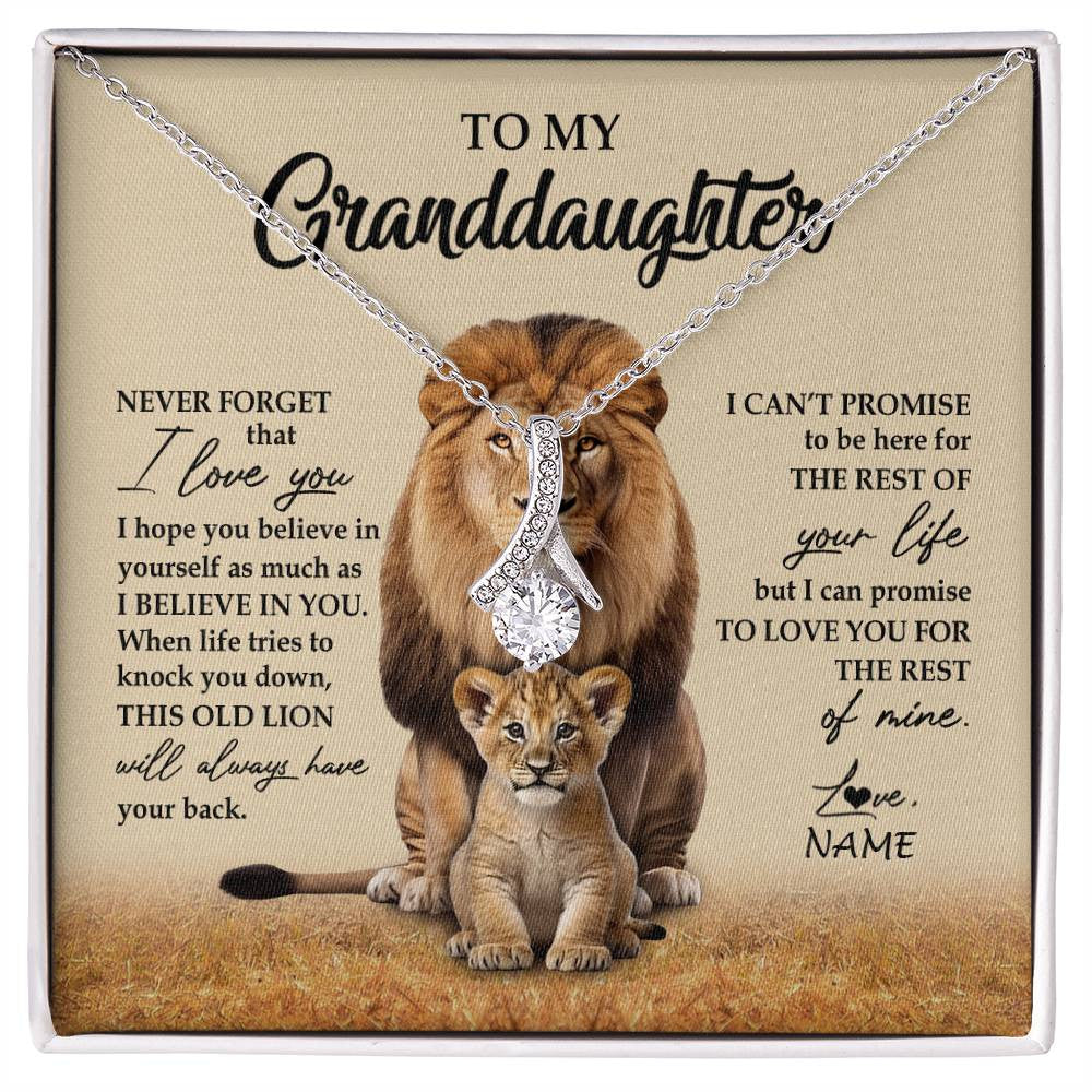 Personalized To My Granddaughter Necklace From Grandpa Papa Lion Never Forget That I Love You Granddaughter Jewelry Birthday Christmas Customized Message Card