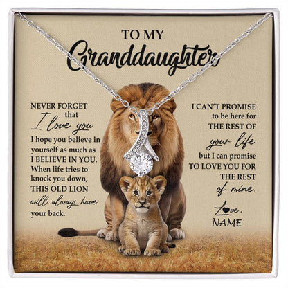 Personalized To My Granddaughter Necklace From Grandpa Papa Lion Never Forget That I Love You Granddaughter Jewelry Birthday Christmas Customized Message Card