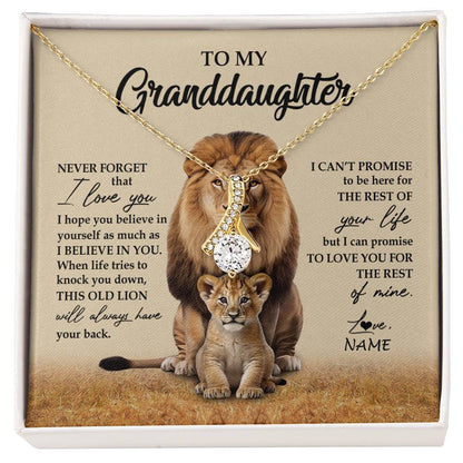 Personalized To My Granddaughter Necklace From Grandpa Papa Lion Never Forget That I Love You Granddaughter Jewelry Birthday Christmas Customized Message Card