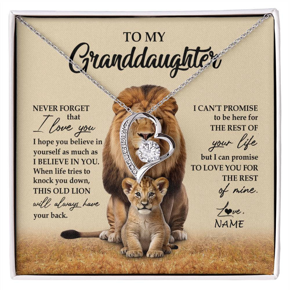 Personalized To My Granddaughter Necklace From Grandpa Papa Lion Never Forget That I Love You Granddaughter Jewelry Birthday Christmas Customized Message Card