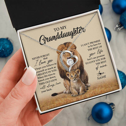 Personalized To My Granddaughter Necklace From Grandpa Papa Lion Never Forget That I Love You Granddaughter Jewelry Birthday Christmas Customized Message Card