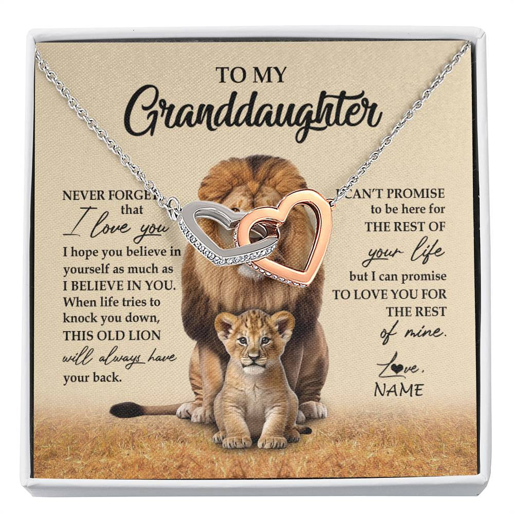 Personalized To My Granddaughter Necklace From Grandpa Papa Lion Never Forget That I Love You Granddaughter Jewelry Birthday Christmas Customized Message Card