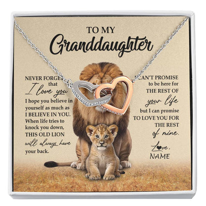 Personalized To My Granddaughter Necklace From Grandpa Papa Lion Never Forget That I Love You Granddaughter Jewelry Birthday Christmas Customized Message Card