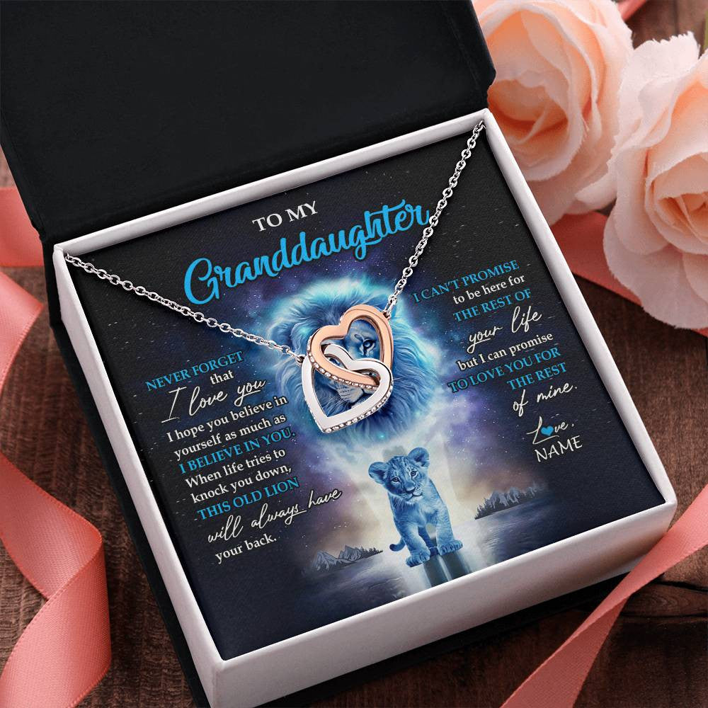 Personalized To My Granddaughter Necklace From Grandpa Papa Never Forget I Love You Lion Granddaughter Jewelry Birthday Christmas Customized Message Card