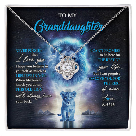 Personalized To My Granddaughter Necklace From Grandpa Papa Never Forget I Love You Lion Granddaughter Jewelry Birthday Christmas Customized Message Card