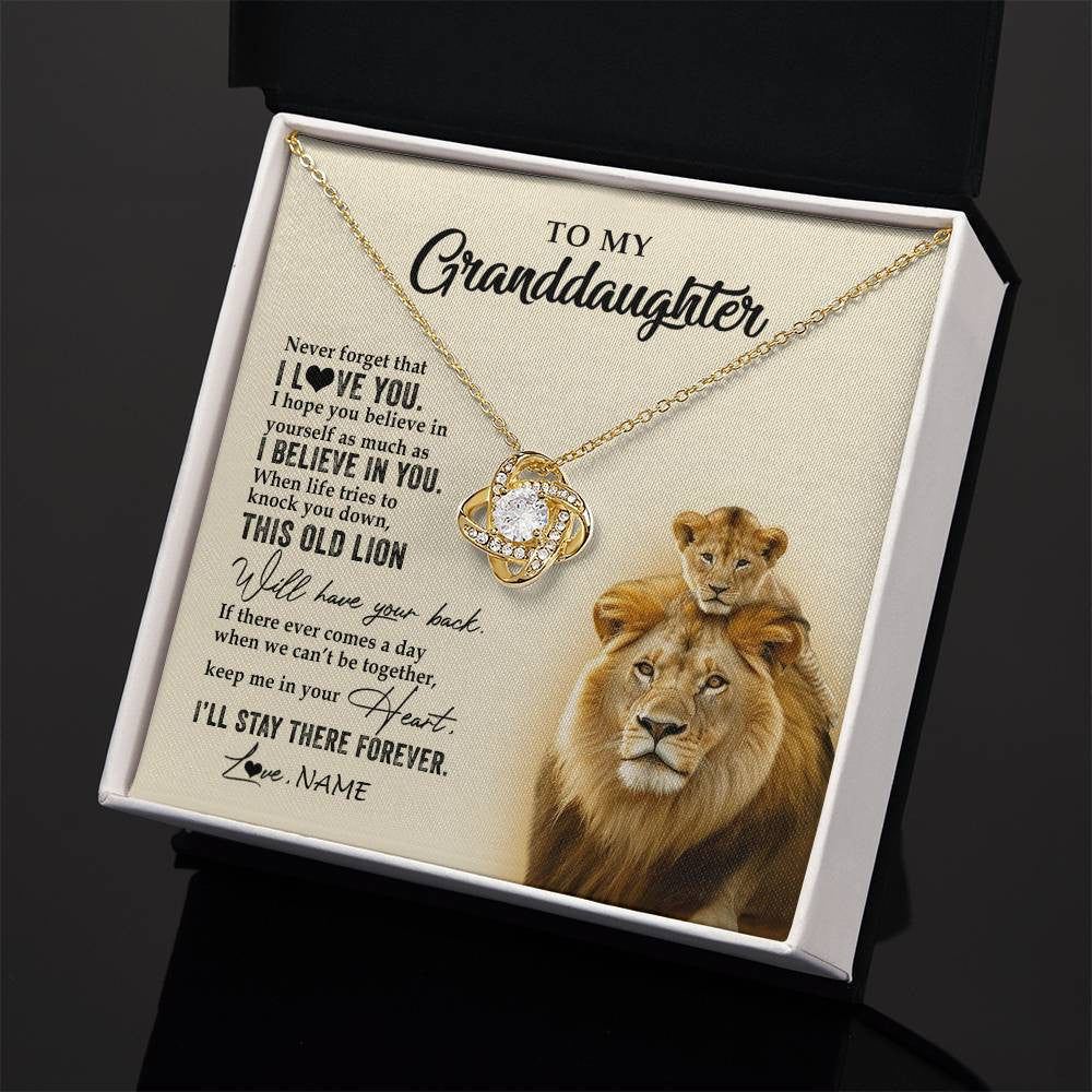 Personalized To My Granddaughter Necklace From Grandpa Papa This Old Lion Never Forget I Love You Jewelry Birthday Christmas Customized Gift Box Message Card