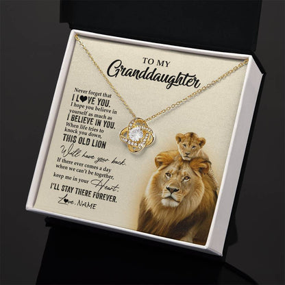Personalized To My Granddaughter Necklace From Grandpa Papa This Old Lion Never Forget I Love You Jewelry Birthday Christmas Customized Gift Box Message Card