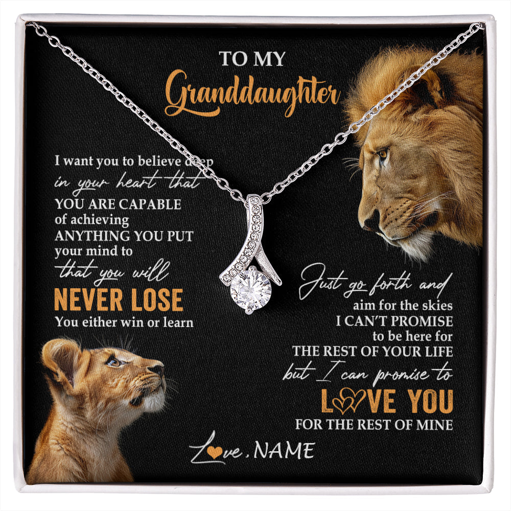 Personalized To My Granddaughter Necklace From Grandpa Papa You Will Never Lose Lion Granddaughter Birthday Gifts Graduation Christmas Gift Box Message Card