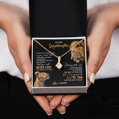 Personalized To My Granddaughter Necklace From Grandpa Papa You Will Never Lose Lion Granddaughter Birthday Gifts Graduation Christmas Gift Box Message Card