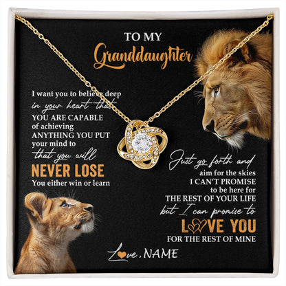 Personalized To My Granddaughter Necklace From Grandpa Papa You Will Never Lose Lion Granddaughter Birthday Gifts Graduation Christmas Gift Box Message Card