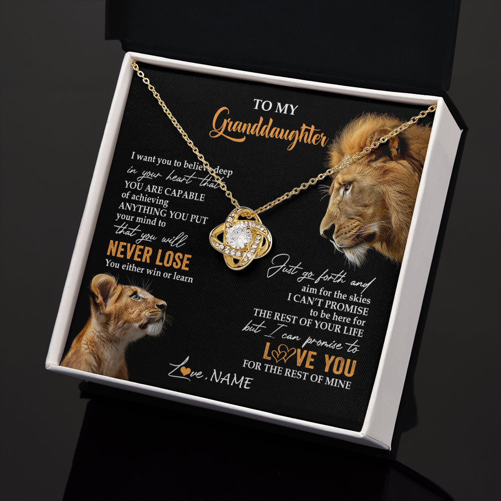 Personalized To My Granddaughter Necklace From Grandpa Papa You Will Never Lose Lion Granddaughter Birthday Gifts Graduation Christmas Gift Box Message Card
