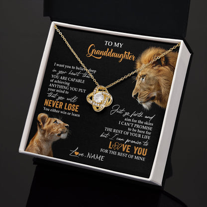 Personalized To My Granddaughter Necklace From Grandpa Papa You Will Never Lose Lion Granddaughter Birthday Gifts Graduation Christmas Gift Box Message Card