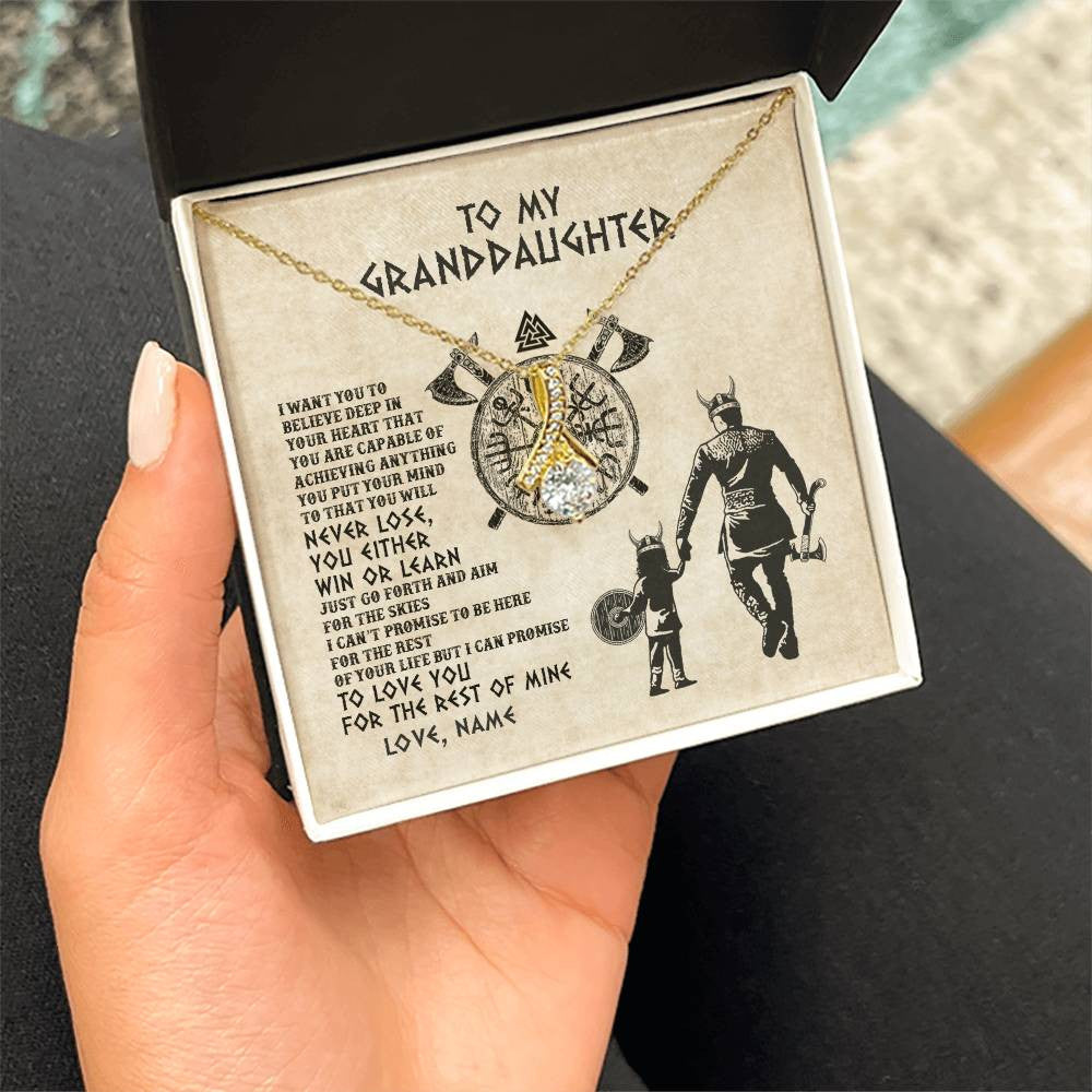 Personalized To My Granddaughter Necklace From Grandpa Papa You Will Never Lose Viking Granddaughter Birthday Graduation Christmas Customized Message Card