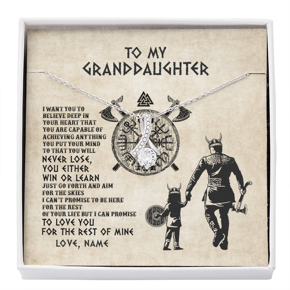 Personalized To My Granddaughter Necklace From Grandpa Papa You Will Never Lose Viking Granddaughter Birthday Graduation Christmas Customized Message Card