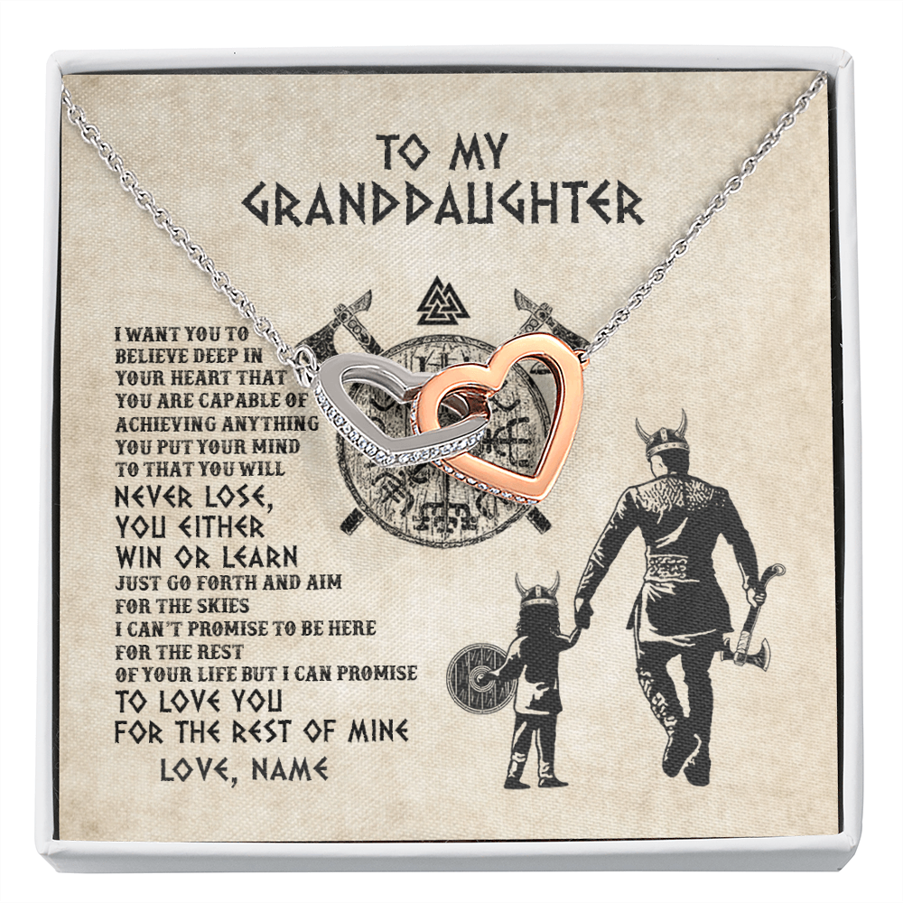 Personalized To My Granddaughter Necklace From Grandpa Papa You Will Never Lose Viking Granddaughter Birthday Graduation Christmas Customized Message Card