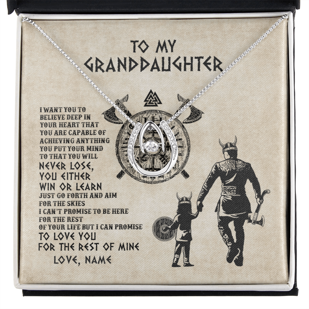 Personalized To My Granddaughter Necklace From Grandpa Papa You Will Never Lose Viking Granddaughter Birthday Graduation Christmas Customized Message Card